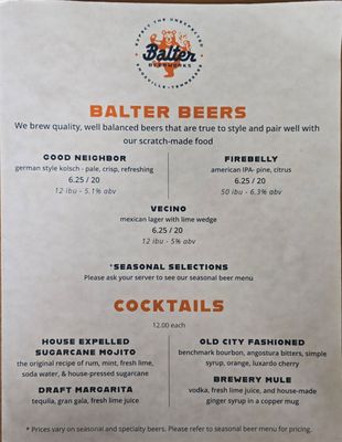 Menu photo 3 Balter Beerworks Knoxville, TN