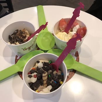 Yogurtland - Kevin and Andrea made our girls night out much more fun! Check out them huge spoons! - Ice Cream & Frozen Yogurt Near Me - Gardena, California
