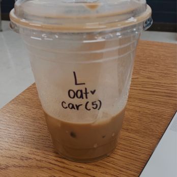 Joy Bar Coffee - 16 oz iced oat milk latte with caramel - Coffee & Tea Near Me - High Point, North Carolina Joy Bar Coffee - 16 oz iced oat milk latte with caramel - Coffee & Tea Near Me - High Point, North Carolina