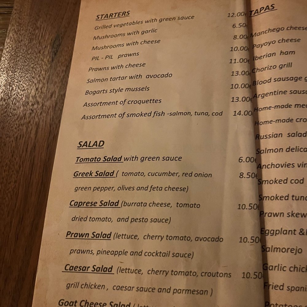 Bogart's - Menu - Tapas Bars Near Me - Calahonda, Massachusetts Bogart's - Menu - Tapas Bars Near Me - Calahonda, Massachusetts