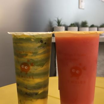 7 Miles Tea Lab - Matcha crème brûlée and watermelon slush with crystal boba - Bubble Tea Near Me - Artesia, California 7 Miles Tea Lab - Matcha crème brûlée and watermelon slush with crystal boba - Bubble Tea Near Me - Artesia, California