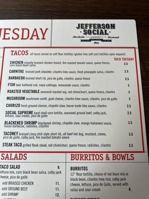 Menu photo 7 Jefferson Social Cincinnati, OH