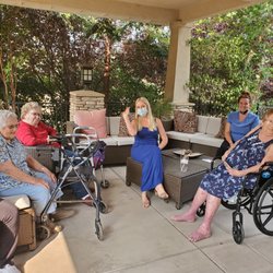 Belhaven Senior Care - 1 of the outdoor patios on goat visit day