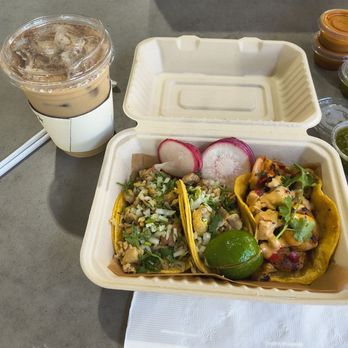 Papi’s Tacos - 2 pollo tacos, 1 grilled shrimp - Tacos Near Me - Torrance, California