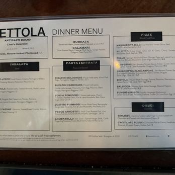 Bettola - Menu everything is good - Pizza Near Me - Birmingham, Alabama