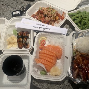 Sushi Mugen - Too much sautéed with sweet sauces unagi roll, unagi sushi, chkn teriyaki and tuna sashimi salmon & Edamame only tasted ok to me - Sushi Bars Near Me - Vancouver, British Columbia Sushi Mugen - Too much sautéed with sweet sauces unagi roll, unagi sushi, chkn teriyaki and tuna sashimi salmon & Edamame only tasted ok to me - Sushi Bars Near Me - Vancouver, British Columbia