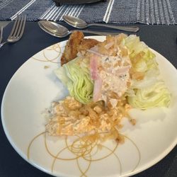 Indigenius Cuisine - Delicious salad with cracklin' and delicious dressing. OMG!!  So good.