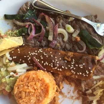 Las Rocas Resort - Carne Asada dinner with a chicken mole enchilada. - Day Spas Near Me - Rosarito, BCN Las Rocas Resort - Carne Asada dinner with a chicken mole enchilada. - Day Spas Near Me - Rosarito, BCN