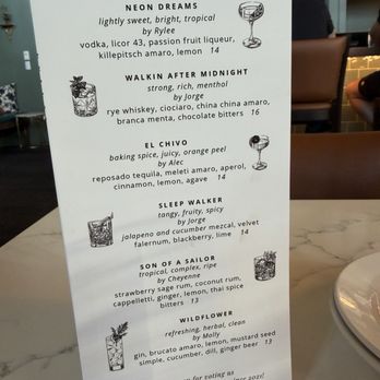 Amaro's Table - How fun is this cocktail menu! - New American Near Me - Vancouver, Washington