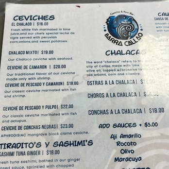 Barra Callao - Menu - Peruvian Near Me - North Miami Beach, Florida