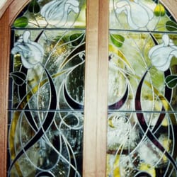 DMB Stained Glass - Floral door panels.