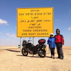 Riding thru Negev Desert to beach resort city of Eilat