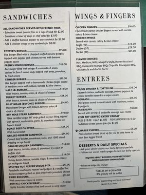 Menu photo 4 Potters Field Buffalo, NY
