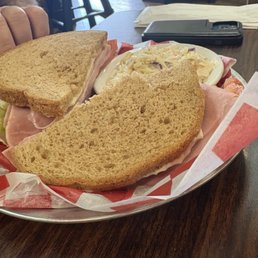 Cold Ham and Cheese on wheat Cold Ham and Cheese on wheat