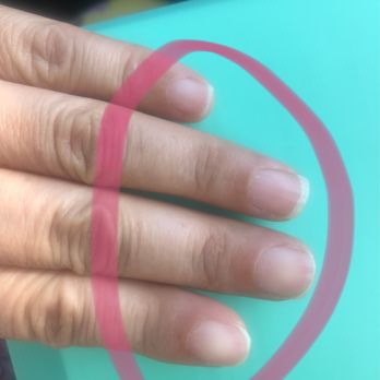Bonjour Nails Lake Forest - Was supposed to be buffed and filed. - Nail Salons Near Me - Lake Forest, California