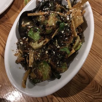 Trust - Brussels Sprouts--good, slightly over seasoned. Not sure what the chips added to the dish. - New American Near Me - San Diego, California Trust - Brussels Sprouts--good, slightly over seasoned. Not sure what the chips added to the dish. - New American Near Me - San Diego, California