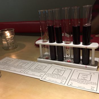 Wine Lab - two three tube flights brought out on the same rack - Wine Bars Near Me - Costa Mesa, California Wine Lab - two three tube flights brought out on the same rack - Wine Bars Near Me - Costa Mesa, California