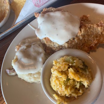 Cotton Patch Cafe - Small portion of chicken fried steak! Delicious! - American Near Me - Round Rock, Texas