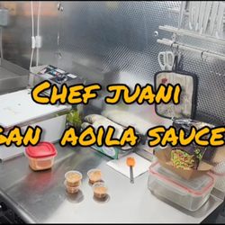 Colee's Empanadas & Soul Food - Chef Juani has the most amazing homemade vegan Aoila Sauce.