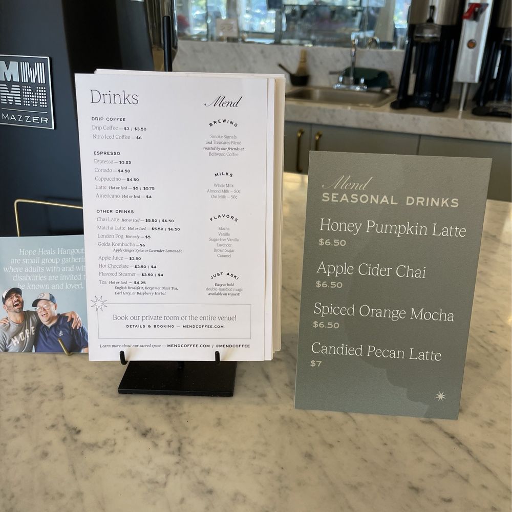Mend Coffee & Goods - Seasonal Drinks Menu - Coffee & Tea Near Me - Atlanta, Georgia Mend Coffee & Goods - Seasonal Drinks Menu - Coffee & Tea Near Me - Atlanta, Georgia