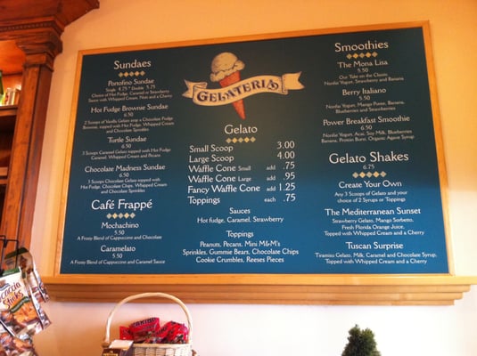 Menu photo 2 Gelateria Caffe Espresso Orlando, FL Menu photo 2 Gelateria Caffe Espresso Orlando, FL