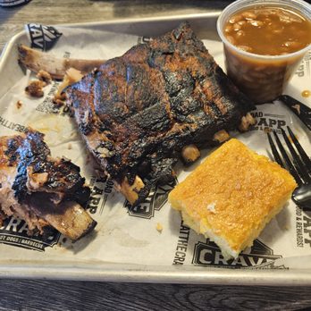 Crave Hot Dogs & BBQ - Fall off the bone ribs! So many
bbq sauces to choose from too. - Barbeque Near Me - Canton, Michigan Crave Hot Dogs & BBQ - Fall off the bone ribs! So many
bbq sauces to choose from too. - Barbeque Near Me - Canton, Michigan