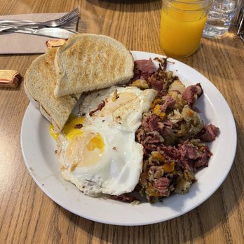 The Red Bird Cafe - My Pastrami Hash! So yummy! I always eat half and take half home for another meal later! - Cafes Near Me - Roslyn, Washington