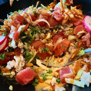 Arario - Partially consumed Poke Bowl, I was hungry and it looked so good I couldn't wait to start. - Korean Near Me - Reno, Nevada Arario - Partially consumed Poke Bowl, I was hungry and it looked so good I couldn't wait to start. - Korean Near Me - Reno, Nevada
