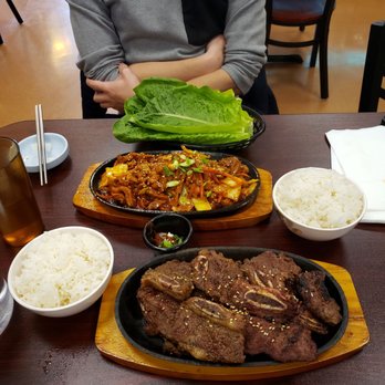 Korealicious - Lunch time with my son!!!! He ordered the pork bokkeum and I had the pork rib kalbi. - Korean Near Me - Lemoyne, Pennsylvania