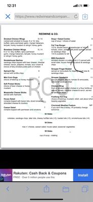 Menu photo 1 Redwine Cincinnati, OH
