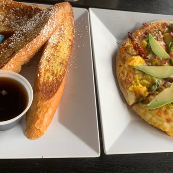 Scramble, a breakfast & lunch joint - french french toast and AZ sunrise brizza (breakfast pizza) - Breakfast & Brunch Near Me - Phoenix, Arizona