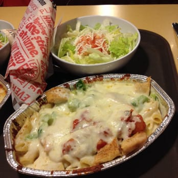 Fazoli's - Chicken broccoli penne bake, salad and breadsticks. - Italian Near Me - Abilene, Texas