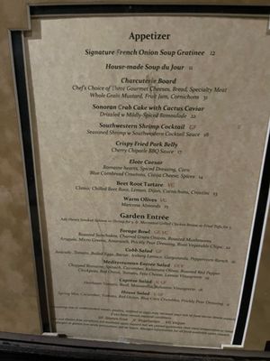 Menu photo 7 El Tovar Dining Room Grand Canyon, AZ