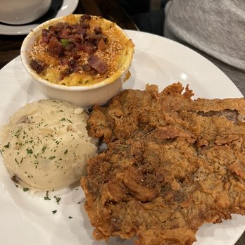 The Republic Grille - Chicken Fried Steak, jalapeño mac and mashed potatoes - Southern Near Me - Magnolia, Texas The Republic Grille - Chicken Fried Steak, jalapeño mac and mashed potatoes - Southern Near Me - Magnolia, Texas