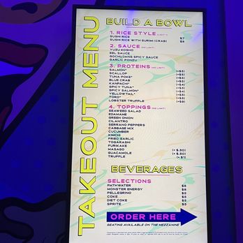 AREA15 - Menu for sushi restaurant - Venues & Event Spaces Near Me - Las Vegas, Nevada