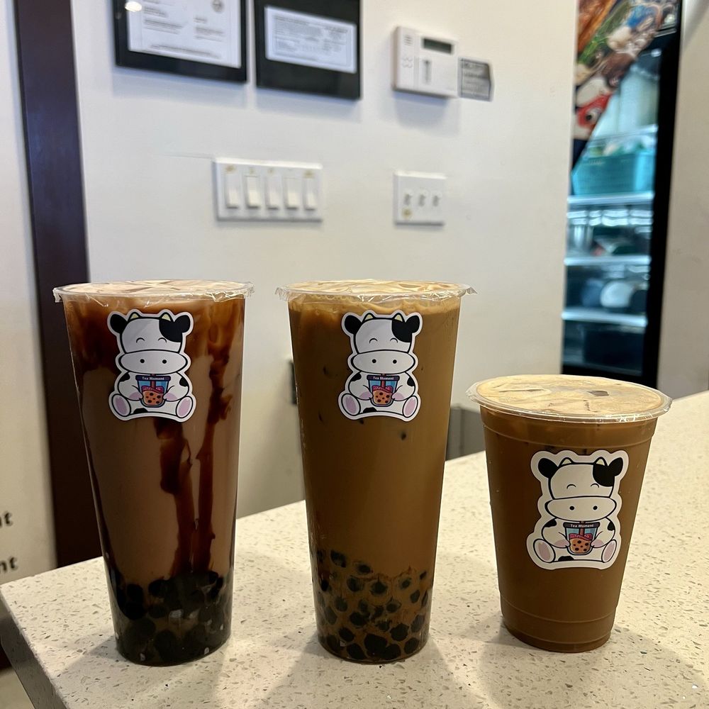 Tea Moment - Brown sugar milk tea and two Vietnamese ice Coffee. - Bubble Tea Near Me - Fremont, California Tea Moment - Brown sugar milk tea and two Vietnamese ice Coffee. - Bubble Tea Near Me - Fremont, California