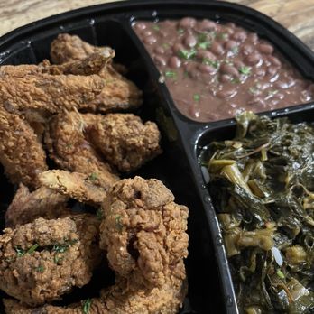 312 Prime - Chicken wing dinner with red beans and rice and greens. - Caribbean Near Me - Saint Paul, Minnesota 312 Prime - Chicken wing dinner with red beans and rice and greens. - Caribbean Near Me - Saint Paul, Minnesota