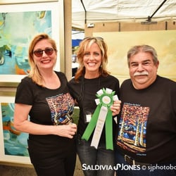 Brookhaven Arts Festival - 2015 Best in show winner Kat Tesla with organizers Kelly Marsh and Greg Barner