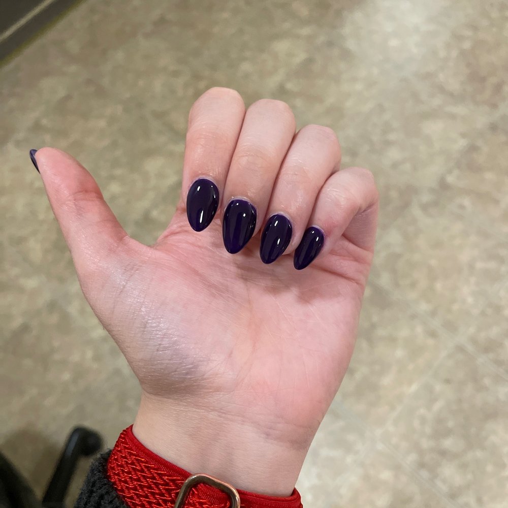 Dark purple, acrylic, gel polish