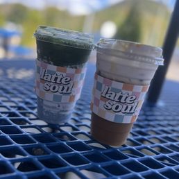 White chocolate raspberry mocha & a matcha White chocolate raspberry mocha & a matcha