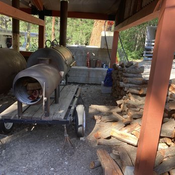 Miller & Son BBQ Sauce Brewing - Legit Smokers next to almond logs - Specialty Food Near Me - Bishop, California Miller & Son BBQ Sauce Brewing - Legit Smokers next to almond logs - Specialty Food Near Me - Bishop, California