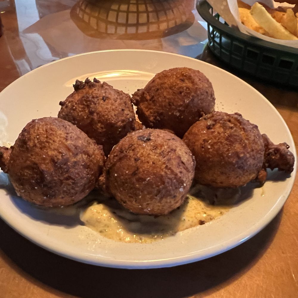 Fish & Whistle - scallop hush puppies (5/2024) - Seafood Near Me - Biddeford, Maine