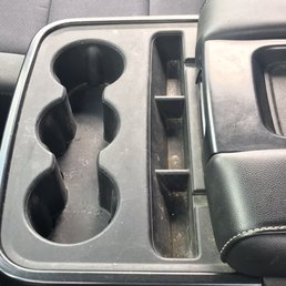Before - dirty center console.