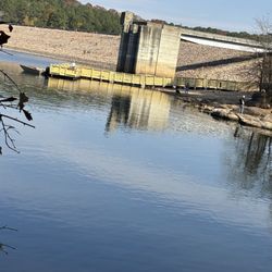 Falls Lake Dam - New pier at Falls Dam.