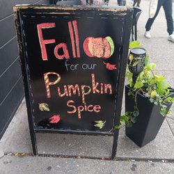 Elm Roastery - Signage about pumpkin spice latte