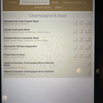 Cork Dork - Menu - champagne and rose - New American Near Me - Thousand Oaks, California