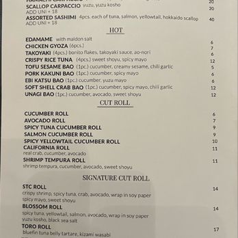 Iki Ramen - Cold, Hot, and Cut Roll Menu Jan. 2025 - Ramen Near Me - Los Angeles, California