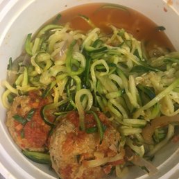 Free Range Turkey Meatballs with Zucchini "noodles." Disappointing