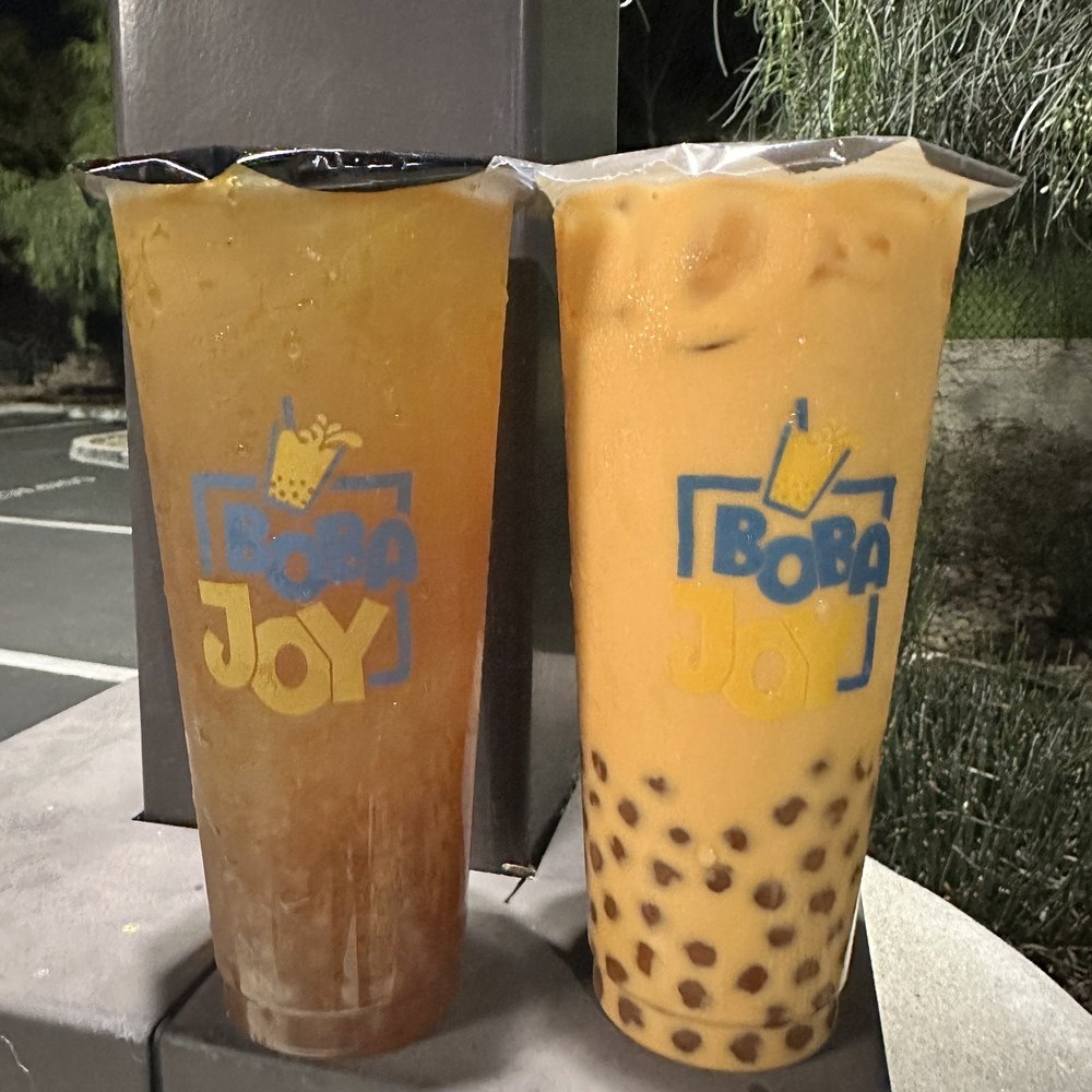 Boba Joy - Got my boba fix in the parking lot. Thai Milk Tea for the win and the green tea for tomorrow. - Bubble Tea Near Me - Santee, California Boba Joy - Got my boba fix in the parking lot. Thai Milk Tea for the win and the green tea for tomorrow. - Bubble Tea Near Me - Santee, California