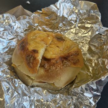 West Coast Bagel - Egg & Cheese on a Cheddar and Onion Bagel - Bagels Near Me - Chino, California West Coast Bagel - Egg & Cheese on a Cheddar and Onion Bagel - Bagels Near Me - Chino, California